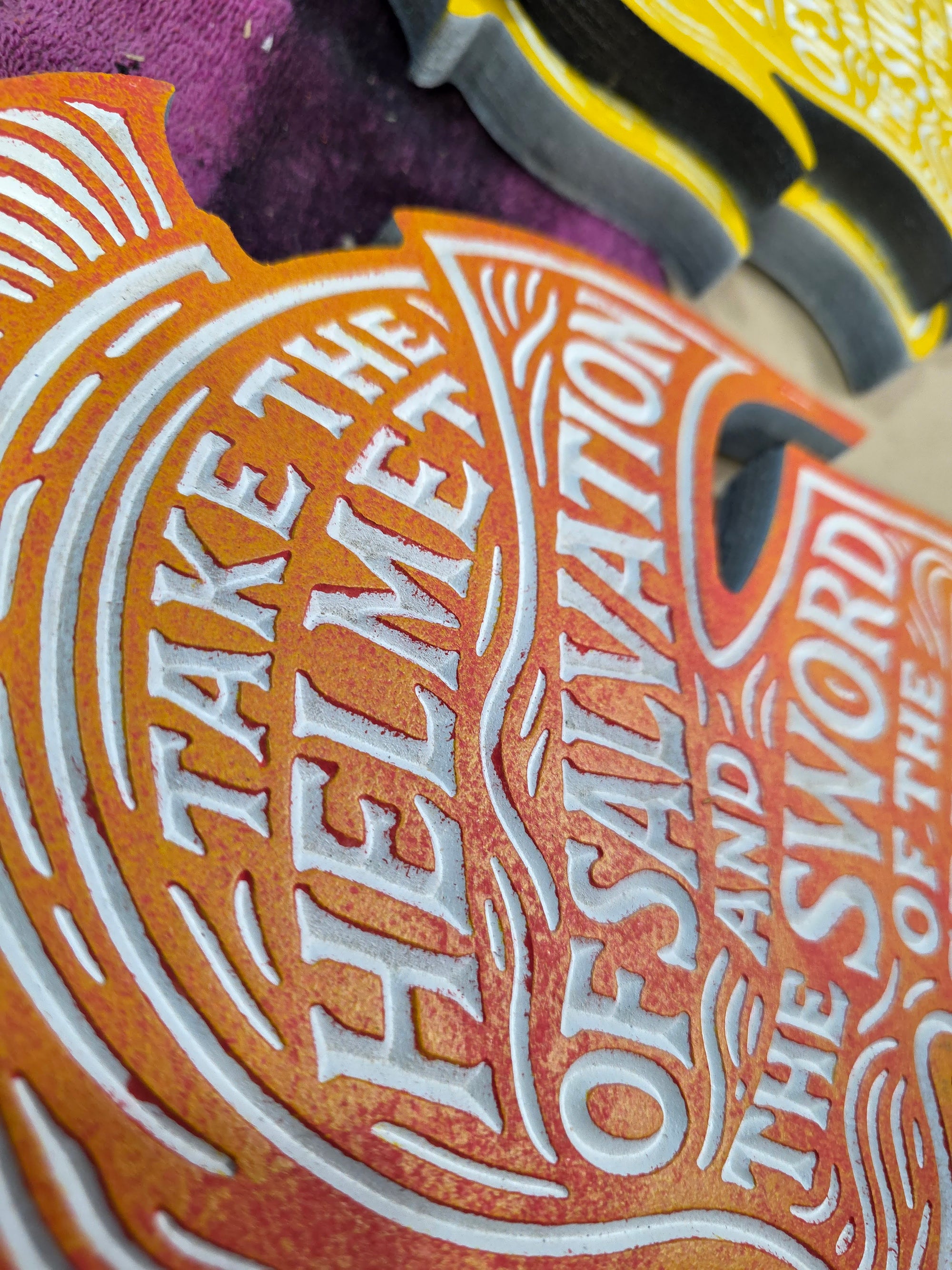 Helmet of Salvation Wall Carving – Ephesians 6:17 | Handcrafted MDF Armor of God Decor