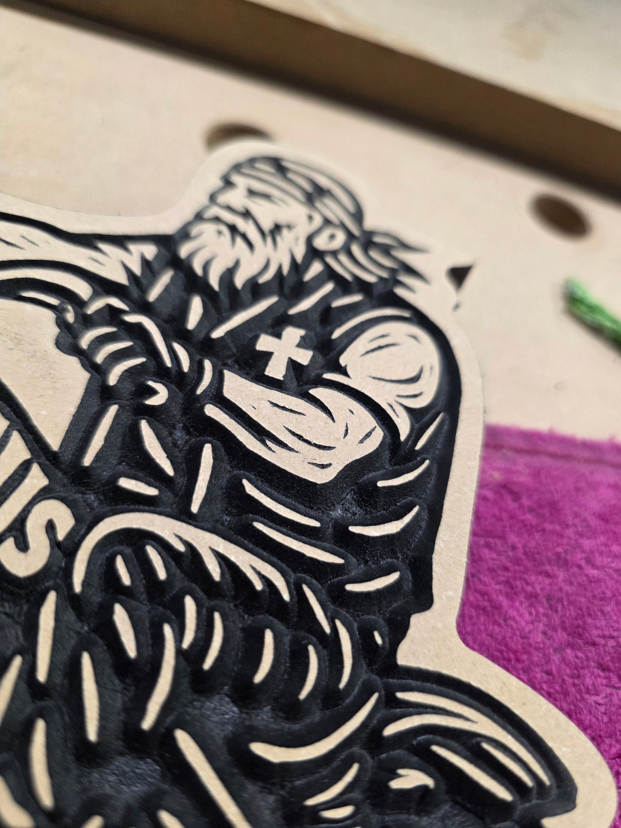 Biker Carving – “Jesus Is Lord” | Romans 10:9 – 8" MDF Wall Art