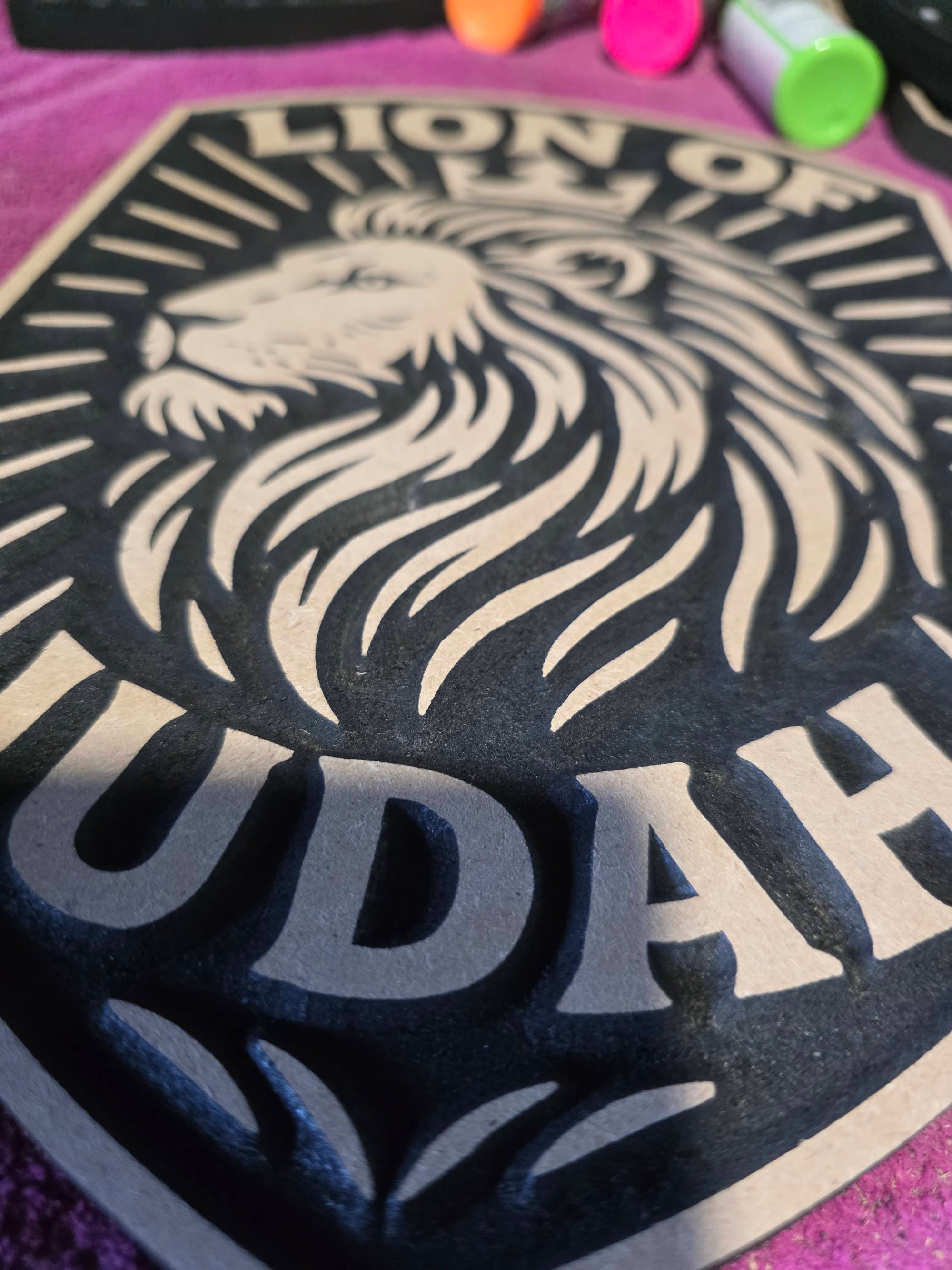 Large Lion of Judah Wall Plaque – 11.5” Bold MDF Shield | Handcrafted Christian Decor