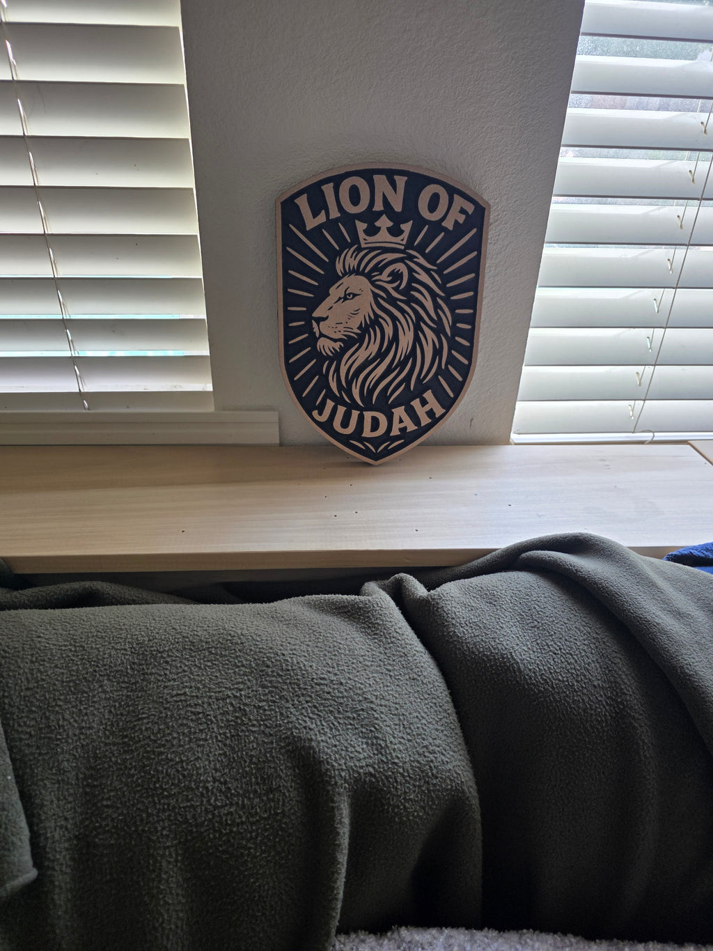 Large Lion of Judah Wall Plaque – 11.5” Bold MDF Shield | Handcrafted Christian Decor