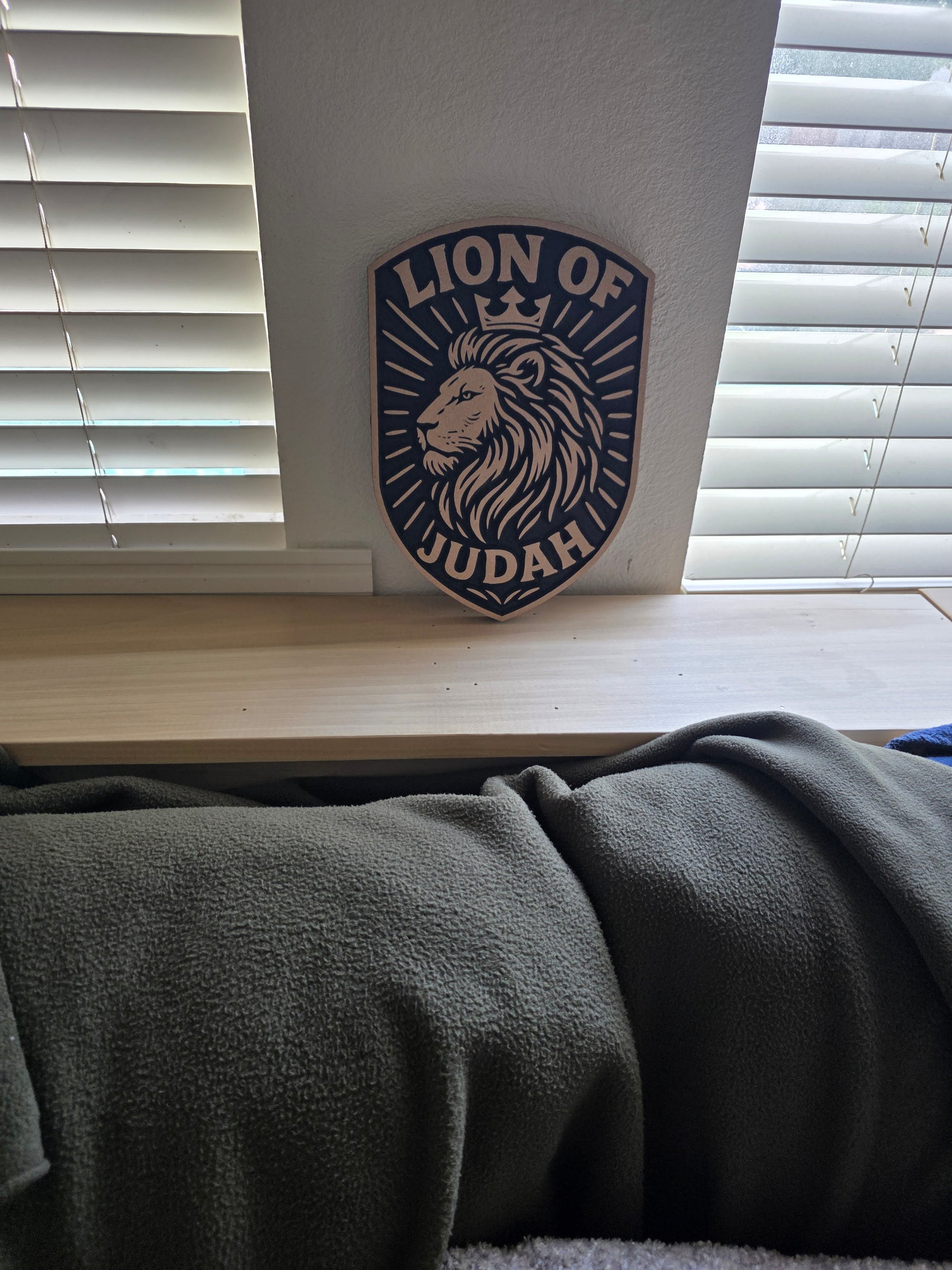 Large Lion of Judah Wall Plaque – 11.5” Bold MDF Shield | Handcrafted Christian Decor