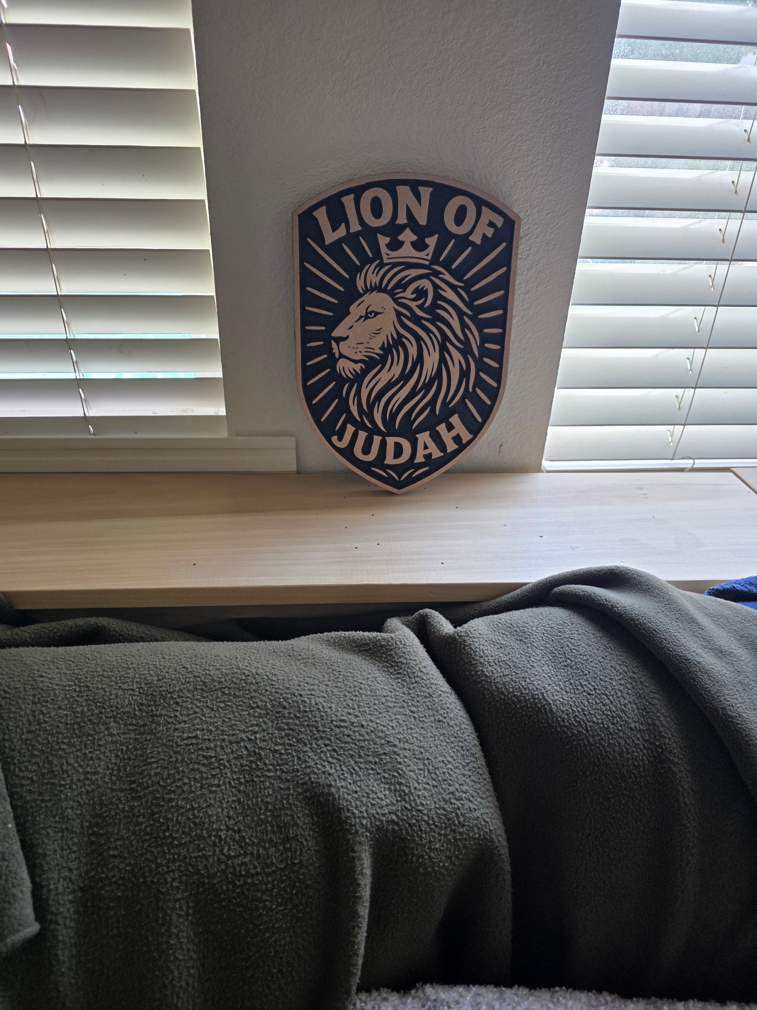 Large Lion of Judah Wall Plaque – 11.5” Bold MDF Shield | Handcrafted Christian Decor