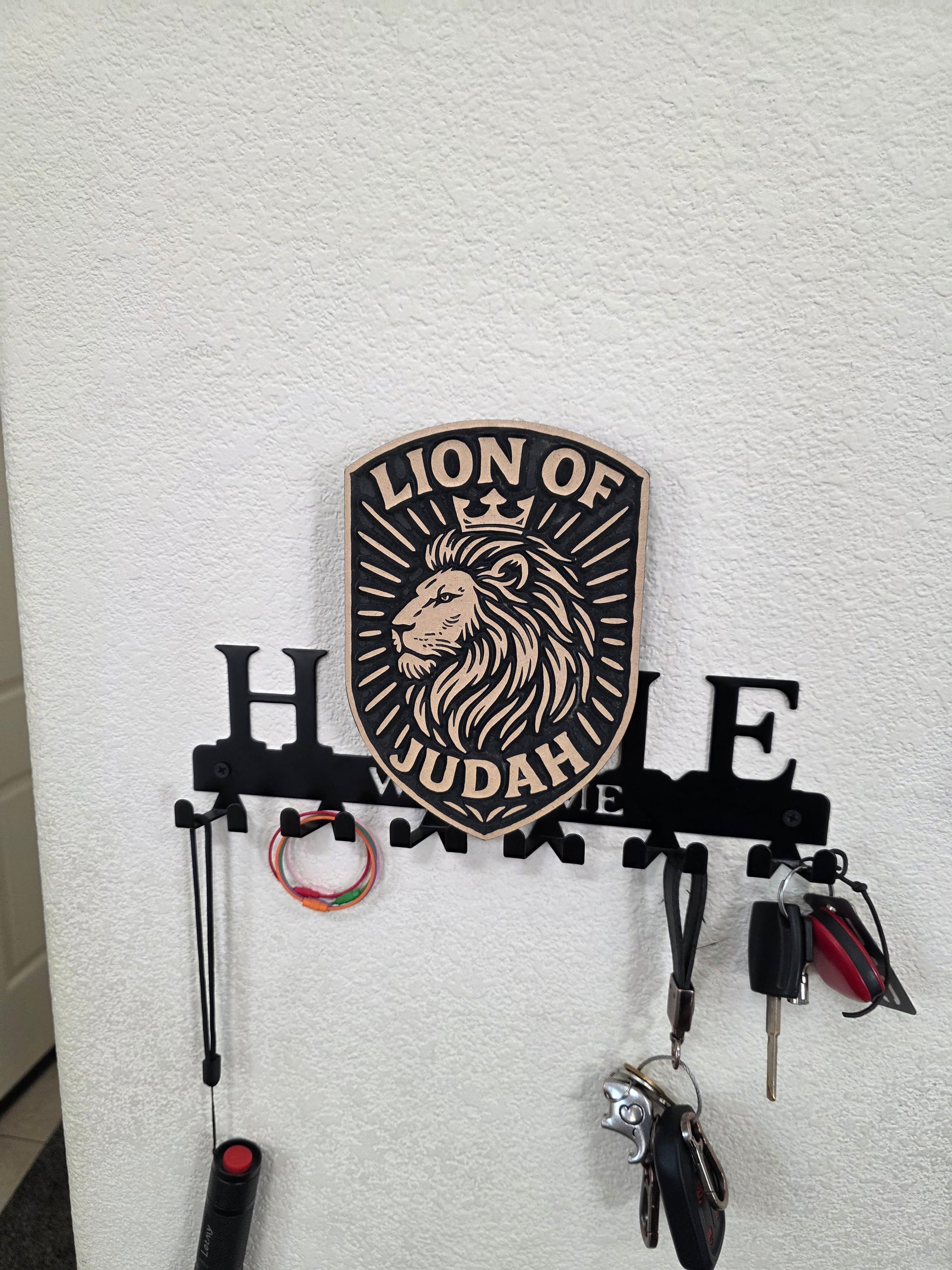 Lion of Judah Shield Carving | Bold Christian MDF Wall Art – Handcrafted Faith Decor