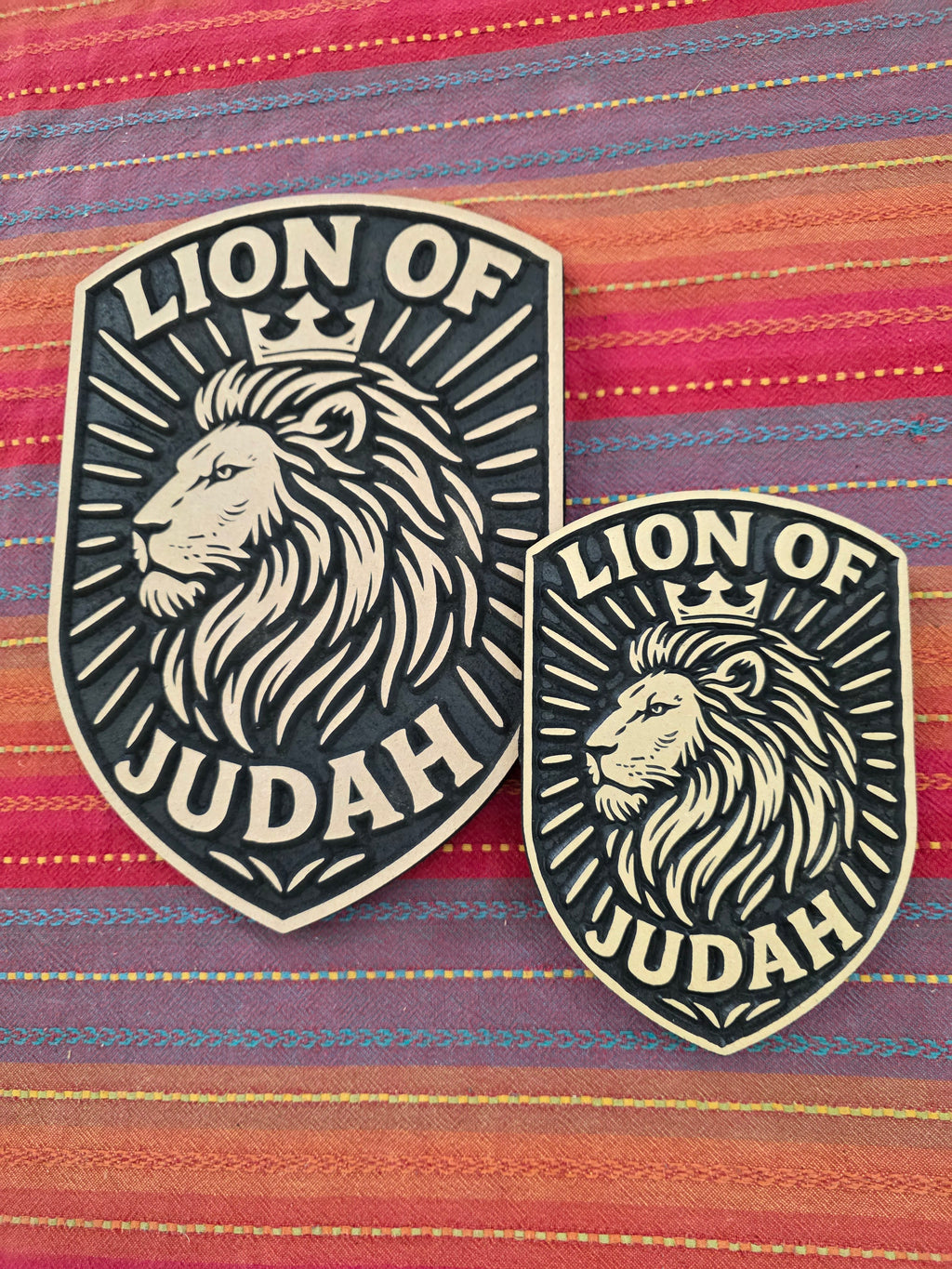 Large Lion of Judah Wall Plaque – 11.5” Bold MDF Shield | Handcrafted Christian Decor