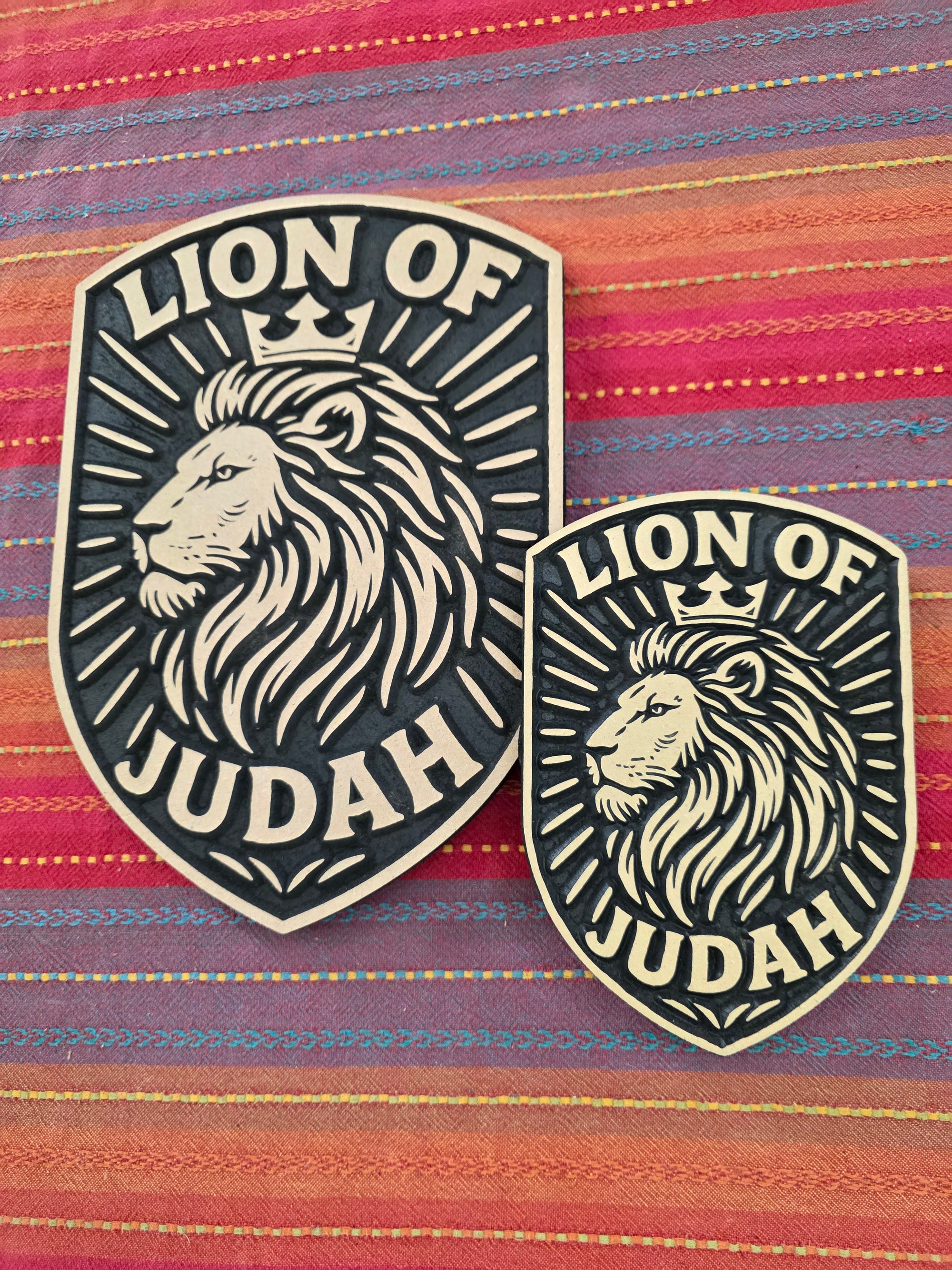 Large Lion of Judah Wall Plaque – 11.5” Bold MDF Shield | Handcrafted Christian Decor