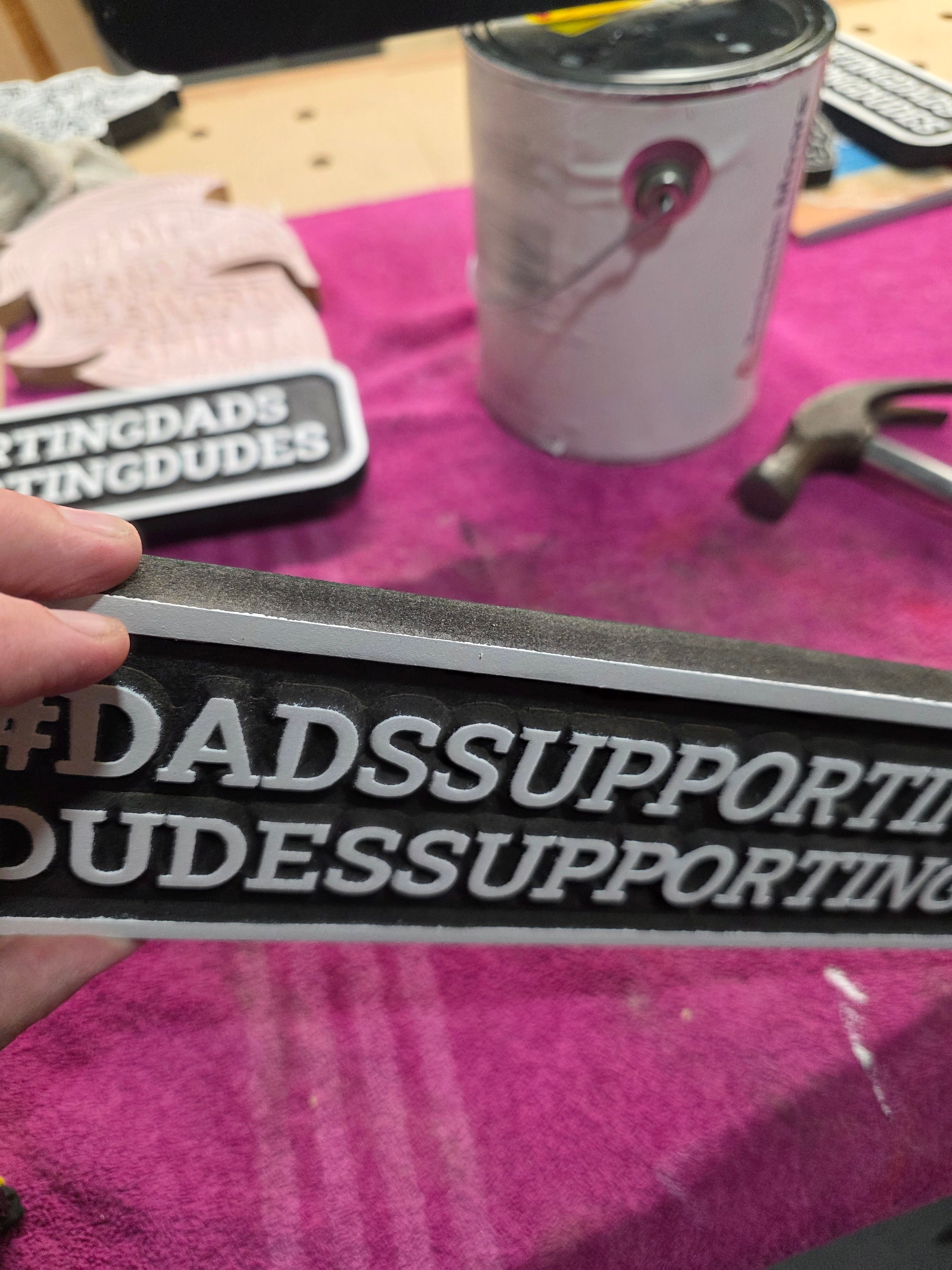 Dads and Dudes supporting sign