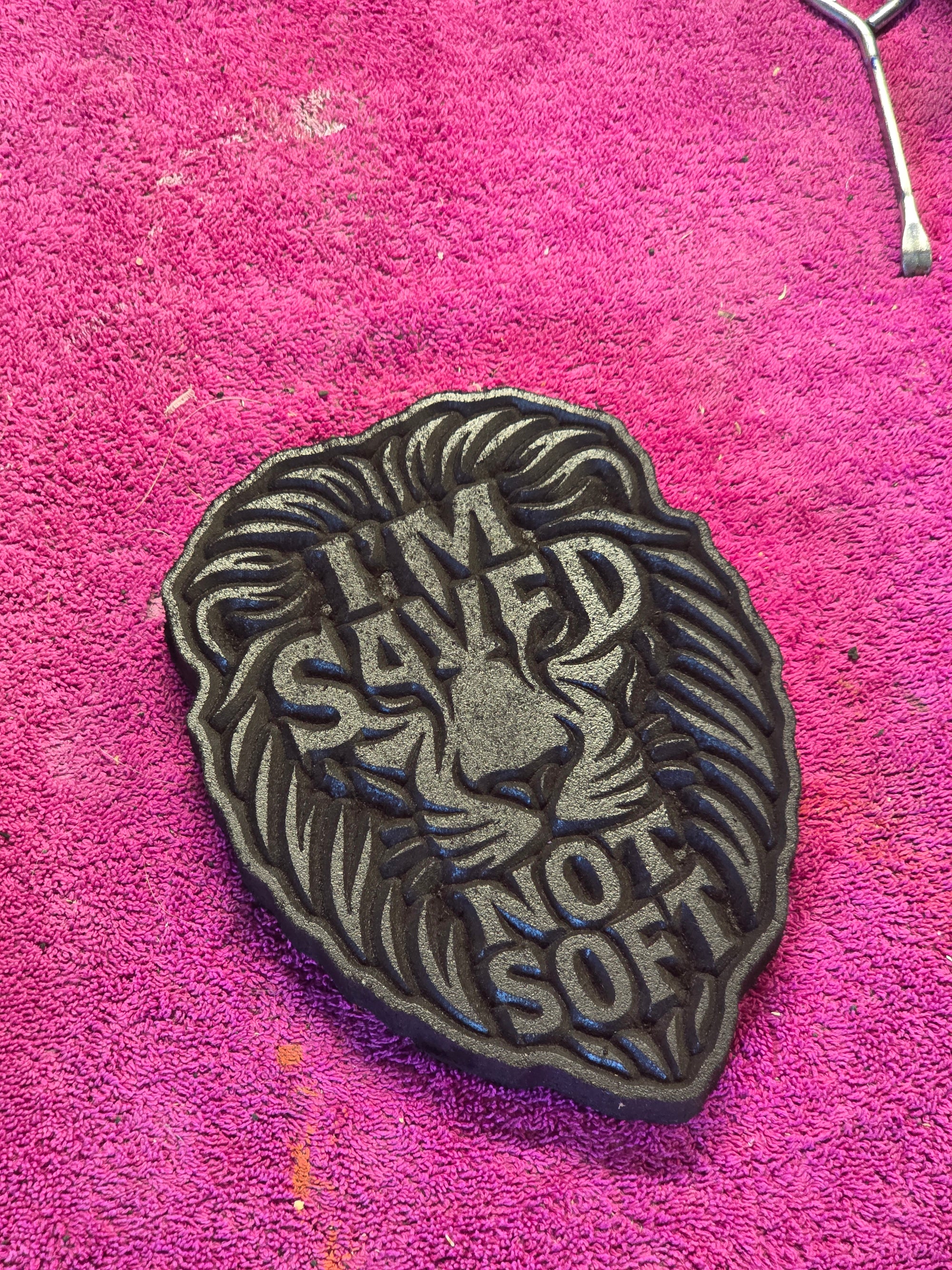 “I’m Saved, Not Soft” – Bold Christian Lion Wall Carving | Statement MDF Decor